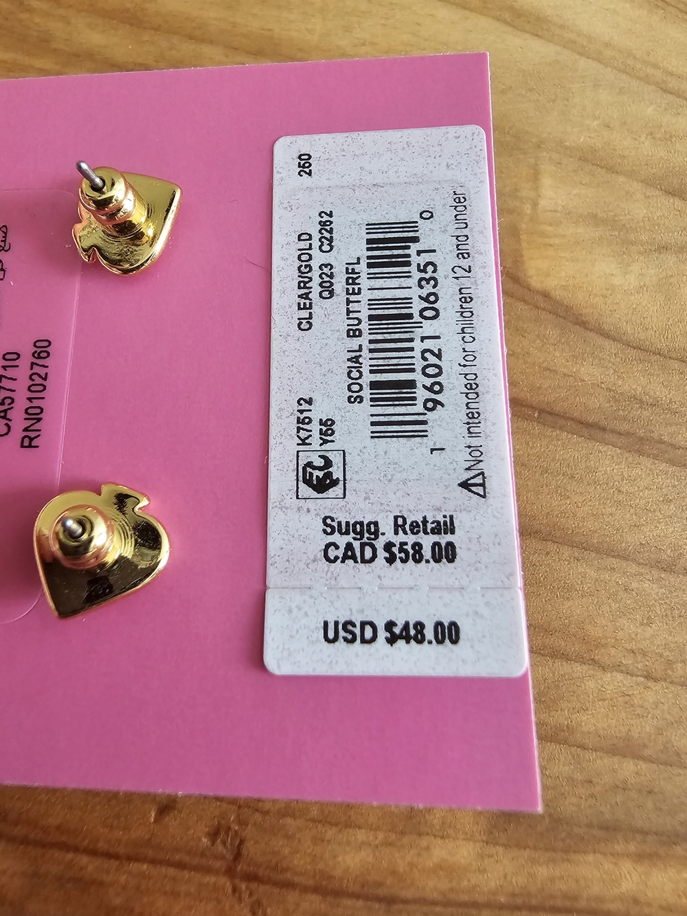 kate spade Gold Butterfly Cubic Zirconia Stud Earrings - Gold - Picture 5 of 5